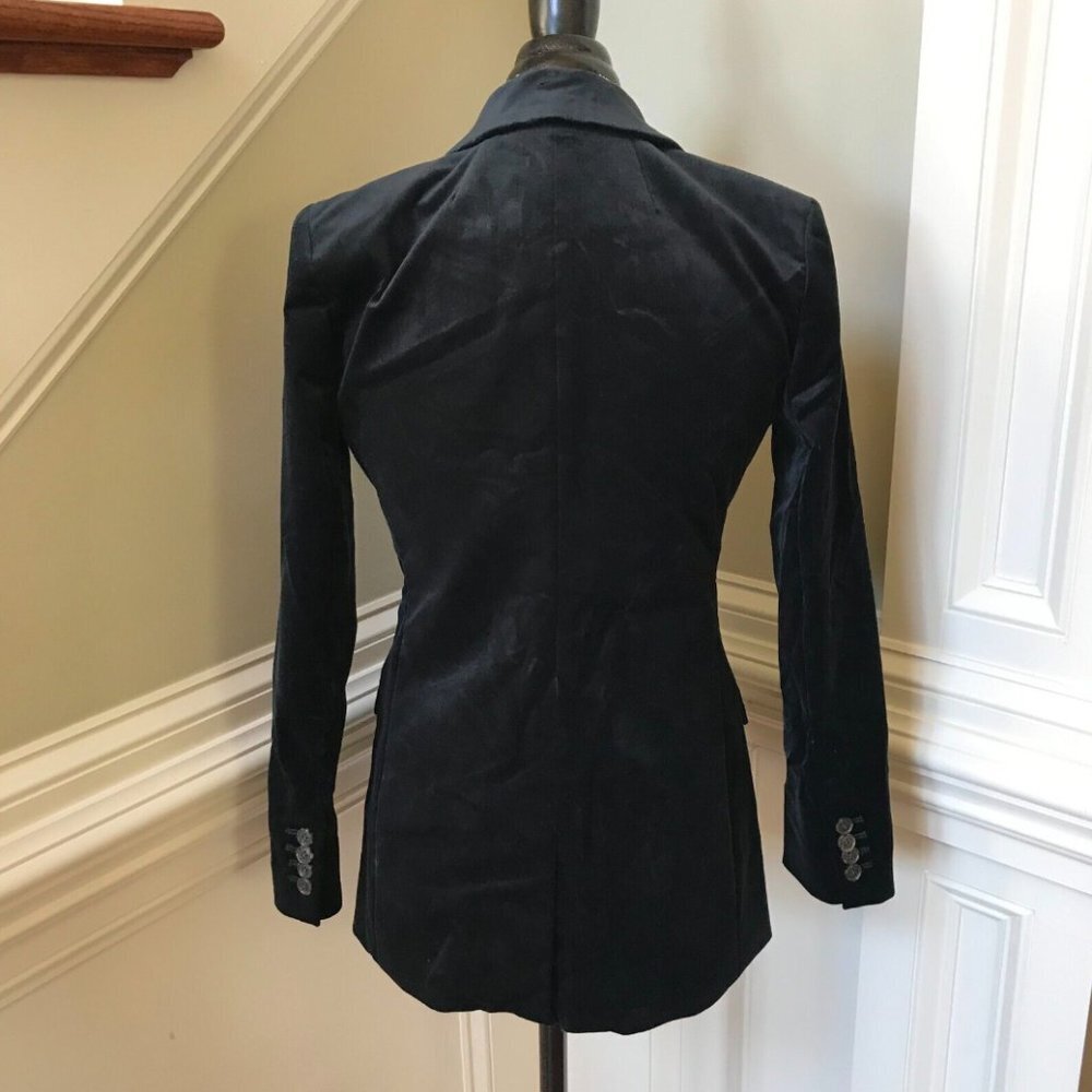 NWT JCrew Willa Velvet Blazer Jacket Womens 0 Black Stretch One Button Coat NEW - Picture 10 of 13